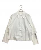 MM6 Maison Margielaエムエムシックスメゾンマルジェラ）の古着「Double Sleeve Layer Shirt」｜ホワイト
