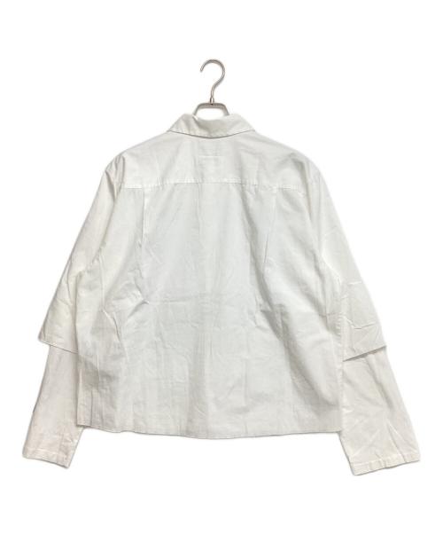 MM6 Maison Margiela（エムエムシックスメゾンマルジェラ）MM6 Maison Margiela (エムエムシックス メゾンマルジェラ) Double Sleeve Layer Shirt ホワイト サイズ:SIZE 52の古着・服飾アイテム