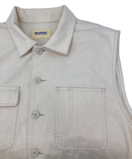 BEAMS BOY（ビームスボーイ）BEAMS BOY (ビームスボーイ) ワークノースリーブオールインワンオールインワン アイボリー サイズ:FREEの古着・服飾アイテム