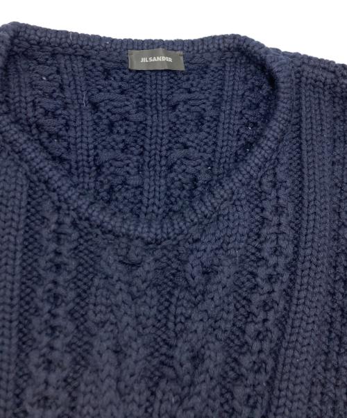 JIL SANDER（ジルサンダー）JIL SANDER (ジルサンダー) ローゲージケーブルニット ネイビー サイズ:SIZE 52の古着・服飾アイテム