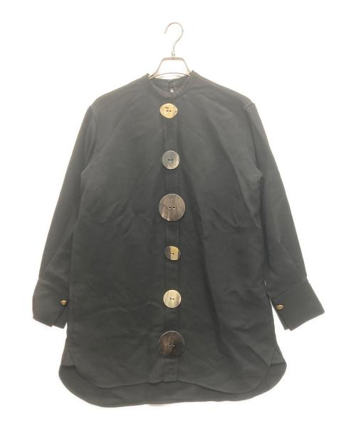 J.W.ANDERSON（ジェイダブリューアンダーソン）J.W.ANDERSON (ジェイダブリューアンダーソン) フロントボタンデザインプルオーバーシャツ ブラック サイズ:36の古着・服飾アイテム