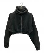 entire studiosエンタイアスタジオ）の古着「フェード加工ショートジップパーカー」｜ブラック