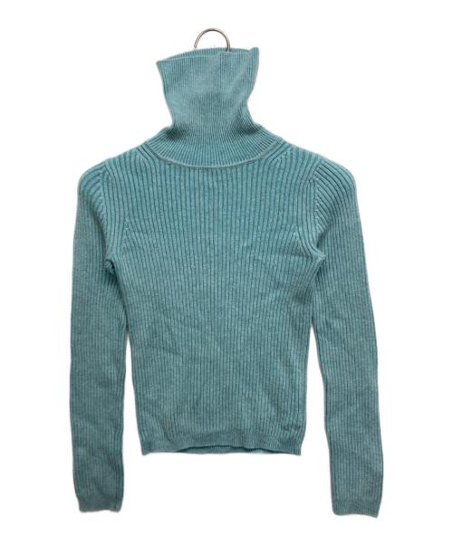 CABAN（キャバン）CABaN (キャバン) ウールコットンカシミヤ リブ タートルニットプルオーバー スカイブルー サイズ:SIZE Freeの古着・服飾アイテム