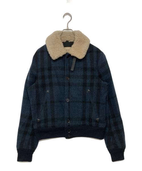 BURBERRY BRIT（バーバリーブリット）BURBERRY BRIT (バーバリーブリット) チェックウールジャケット ブルー サイズ:SIZE Mの古着・服飾アイテム