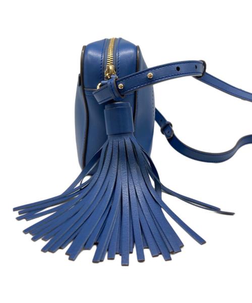 ANYA HINDMARCH（アニヤ・ハインドマーチ）ANYA HINDMARCH (アニヤハインドマーチ) スマイルレザーショルダーバッグ ブルーの古着・服飾アイテム