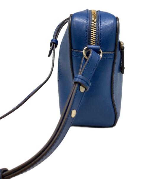 ANYA HINDMARCH（アニヤ・ハインドマーチ）ANYA HINDMARCH (アニヤハインドマーチ) スマイルレザーショルダーバッグ ブルーの古着・服飾アイテム