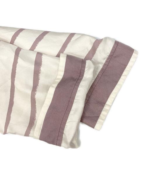 HERMES（エルメス）HERMES (エルメス) ボーダーシルクブラウス ベージュ サイズ:SIZE 34の古着・服飾アイテム