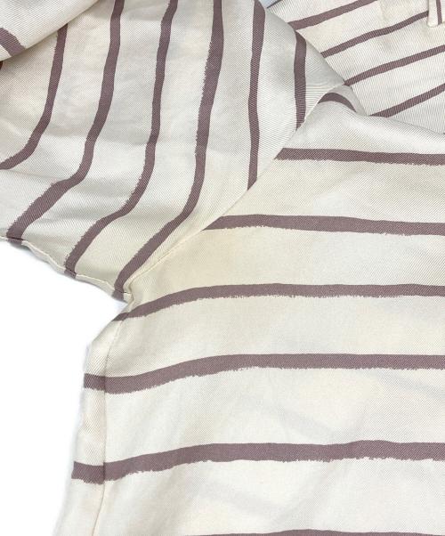 HERMES（エルメス）HERMES (エルメス) ボーダーシルクブラウス ベージュ サイズ:SIZE 34の古着・服飾アイテム