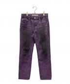 JOHN LAWRENCE SULLIVANジョン ローレンス サリバン）の古着「5POCKET FLOCKED DENIM PANTS」｜パープル