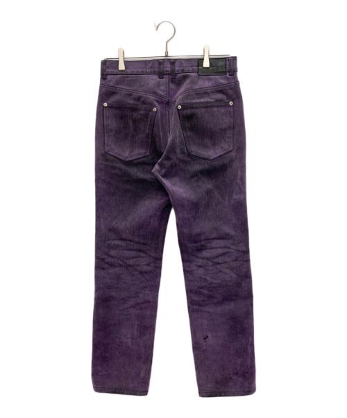 JOHN LAWRENCE SULLIVAN（ジョン ローレンス サリバン）JOHN LAWRENCE SULLIVAN (ジョン ローレンス サリバン) 5POCKET FLOCKED DENIM PANTS パープル サイズ:SIZE 44の古着・服飾アイテム
