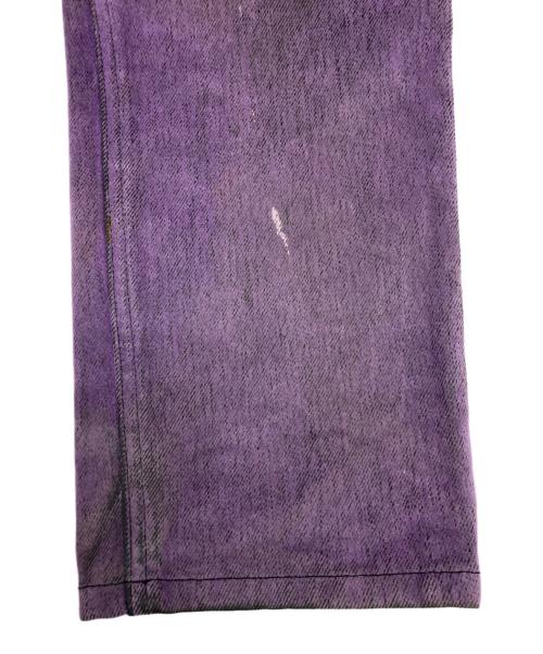 JOHN LAWRENCE SULLIVAN（ジョン ローレンス サリバン）JOHN LAWRENCE SULLIVAN (ジョン ローレンス サリバン) 5POCKET FLOCKED DENIM PANTS パープル サイズ:SIZE 44の古着・服飾アイテム