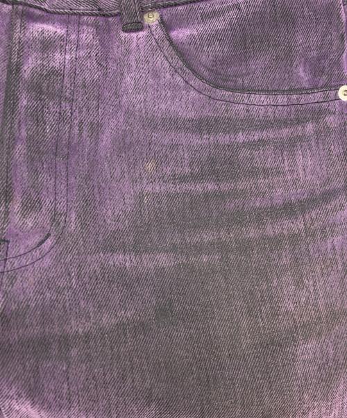 JOHN LAWRENCE SULLIVAN（ジョン ローレンス サリバン）JOHN LAWRENCE SULLIVAN (ジョン ローレンス サリバン) 5POCKET FLOCKED DENIM PANTS パープル サイズ:SIZE 44の古着・服飾アイテム