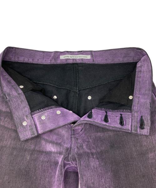 JOHN LAWRENCE SULLIVAN（ジョン ローレンス サリバン）JOHN LAWRENCE SULLIVAN (ジョン ローレンス サリバン) 5POCKET FLOCKED DENIM PANTS パープル サイズ:SIZE 44の古着・服飾アイテム