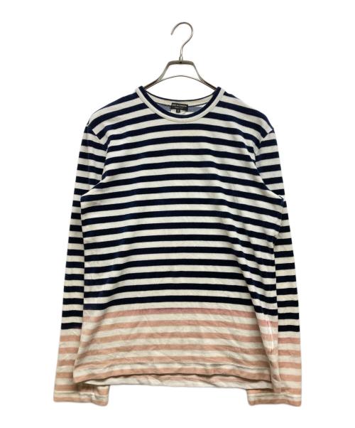 COMME des GARCONS HOMME PLUS（コムデギャルソンオムプリュス）COMME des GARCONS HOMME PLUS (コムデギャルソンオムプリュス) 脱色ボーダーカットソー ホワイト サイズ:Sの古着・服飾アイテム