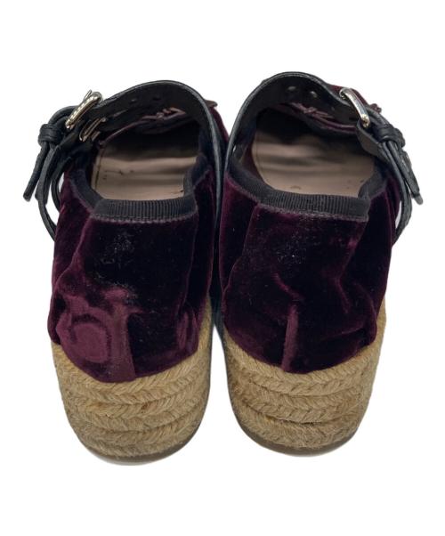 MIU MIU（ミュウミュウ）MIU MIU (ミュウミュウ) ジュートソールストラップパンプス パープル サイズ:37 1/2の古着・服飾アイテム
