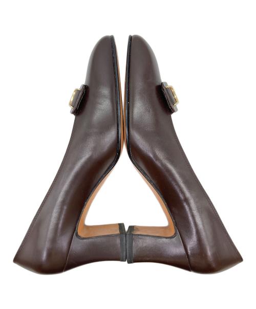 Salvatore Ferragamo（サルヴァトーレ フェラガモ）Salvatore Ferragamo (サルヴァトーレ フェラガモ) ヴァラ金具ヒールパンプス ブラウン サイズ:5の古着・服飾アイテム