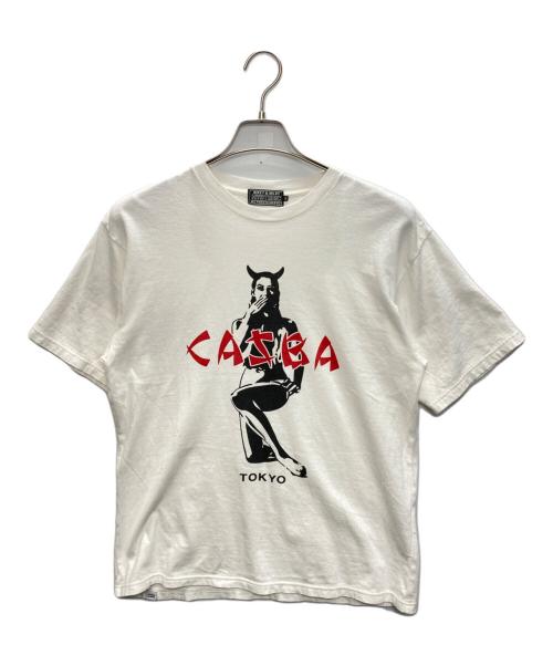 Hysteric Glamour（ヒステリックグラマー）Hysteric Glamour (ヒステリックグラマー) CORNER SHOP by CASBA コラボプリントTシャツ ホワイト サイズ:SIZE Mの古着・服飾アイテム