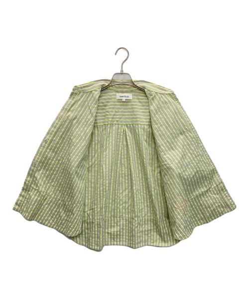 ENFOLD（エンフォルド）ENFOLD (エンフォルド) SOLID NEON STRIPE SHIRT グリーン×グレー サイズ:SIZE 38の古着・服飾アイテム