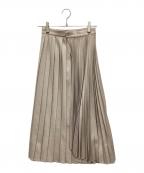 MAISON SPECIALメゾンスペシャル）の古着「ベルトレイヤードラッププリーツスカート」｜ベージュ