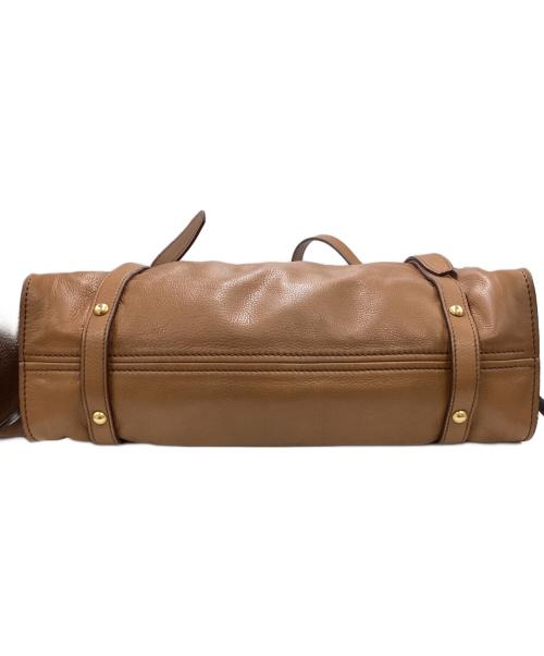 MIU MIU（ミュウミュウ）MIU MIU (ミュウミュウ) サイドリボンレザーバッグ ブラウンの古着・服飾アイテム