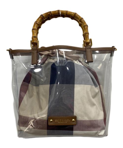 BLUE LABEL CRESTBRIDGE（ブルーレーベルクレストブリッジ）BLUE LABEL CRESTBRIDGE (ブルーレーベルクレストブリッジ) PVCハンドバッグ ベージュの古着・服飾アイテム