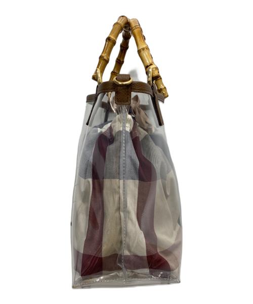 BLUE LABEL CRESTBRIDGE（ブルーレーベルクレストブリッジ）BLUE LABEL CRESTBRIDGE (ブルーレーベルクレストブリッジ) PVCハンドバッグ ベージュの古着・服飾アイテム