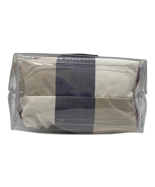 BLUE LABEL CRESTBRIDGE（ブルーレーベルクレストブリッジ）BLUE LABEL CRESTBRIDGE (ブルーレーベルクレストブリッジ) PVCハンドバッグ ベージュの古着・服飾アイテム