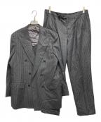 TOMORROW LAND PILGRIMトゥモローランド ピルグリム）の古着「Super120'sウールフランネル ダブルブレステッド6B スーツ」｜グレー