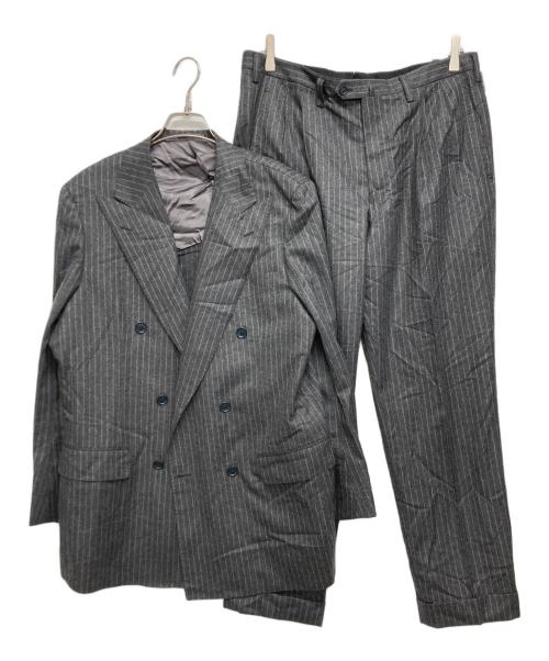 TOMORROW LAND PILGRIM（トゥモローランド ピルグリム）TOMORROW LAND PILGRIM (トゥモローランド ピルグリム) Super120'sウールフランネル ダブルブレステッド6B スーツ グレー サイズ:SIZE 50の古着・服飾アイテム