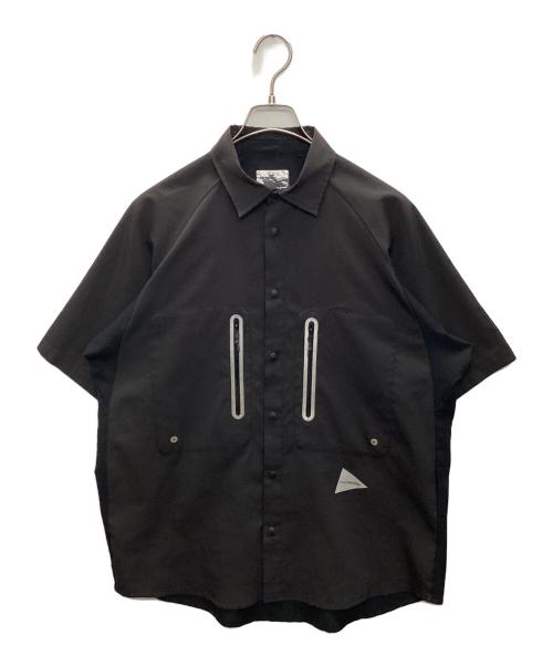 and wander（アンドワンダー）and wander (アンドワンダー) tech Short Sleeve shirt ブラック サイズ:SIZE 4の古着・服飾アイテム