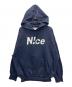 NICE（ナイス）の古着「ロゴプリントパーカー」｜ネイビー