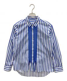 L'EQUIPE（レキップ）の古着「ピンタックストライプシャツ」｜ブルー×ホワイト