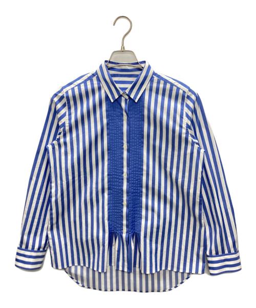 L'EQUIPE（レキップ）L'EQUIPE (レキップ) ピンタックストライプシャツ ブルー×ホワイト サイズ:SIZE　38の古着・服飾アイテム