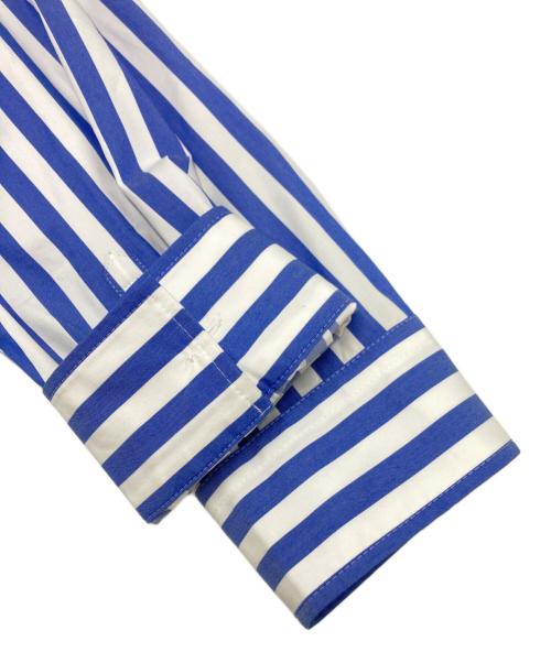 L'EQUIPE（レキップ）L'EQUIPE (レキップ) ピンタックストライプシャツ ブルー×ホワイト サイズ:SIZE　38の古着・服飾アイテム