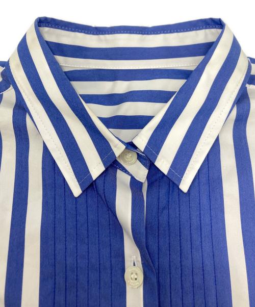 L'EQUIPE（レキップ）L'EQUIPE (レキップ) ピンタックストライプシャツ ブルー×ホワイト サイズ:SIZE　38の古着・服飾アイテム