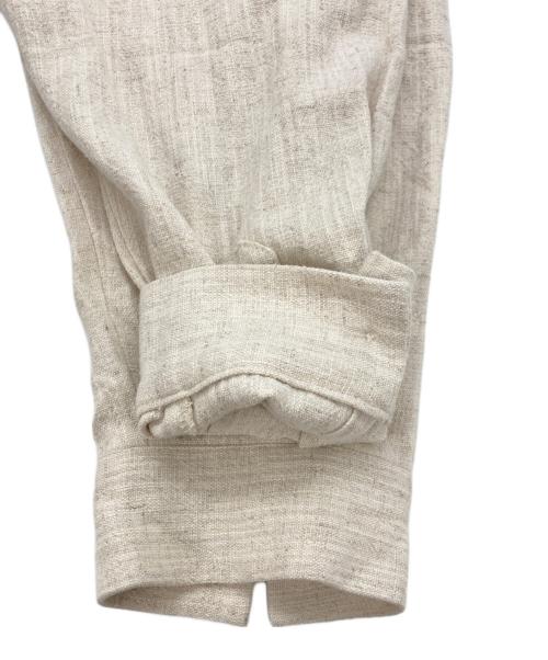 CAMPHOR WOOD（カンファーウッド）CAMPHOR WOOD (カンファーウッド) open collar cotton linen belted l/s jump suit ベージュ サイズ:SIZE Lの古着・服飾アイテム