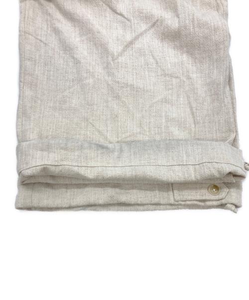 CAMPHOR WOOD（カンファーウッド）CAMPHOR WOOD (カンファーウッド) open collar cotton linen belted l/s jump suit ベージュ サイズ:SIZE Lの古着・服飾アイテム