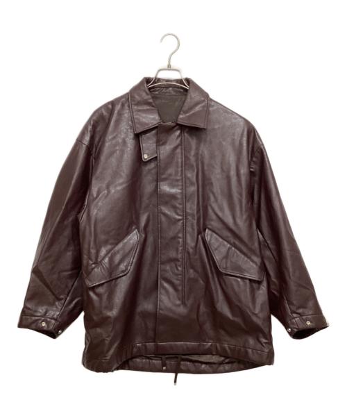 N.HOOLYWOOD（エヌ ハリウッド）N.HOOLYWOOD (エヌ ハリウッド) Ameri (アメリ) FAKE LEATHER JACKET ブラウン サイズ:SIZE　Mの古着・服飾アイテム