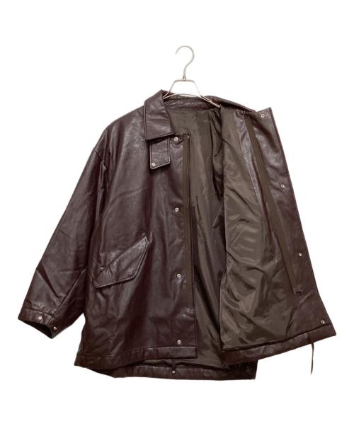 N.HOOLYWOOD（エヌ ハリウッド）N.HOOLYWOOD (エヌ ハリウッド) Ameri (アメリ) FAKE LEATHER JACKET ブラウン サイズ:SIZE　Mの古着・服飾アイテム