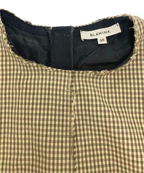 BLAMINK（ブラミンク）BLAMINK (ブラミンク) ギンガムチェックロングワンピース ブラウン サイズ:SIZE 36の古着・服飾アイテム