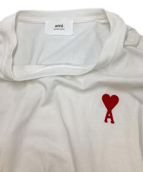 AMI Alexandre Mattiussi（アミアレクサンドルマテュッシ）AMI Alexandre Mattiussi (アミアレクサンドルマテュッシ) ハートロゴ刺繍Tシャツ ホワイト サイズ:Lの古着・服飾アイテム