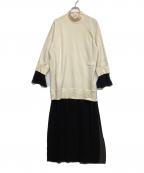 MM6 Maison Margielaエムエムシックスメゾンマルジェラ）の古着「切り替えワンピース」｜ベージュ