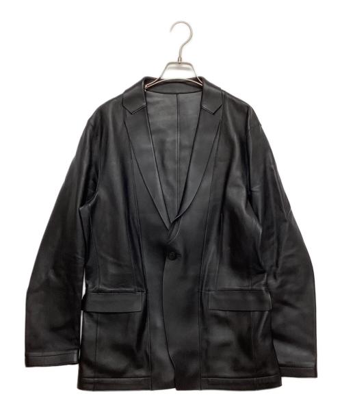 Calvin Klein（カルバンクライン）Calvin Klein (カルバンクライン) ラムレザーテーラードジャケット ブラック サイズ:SIZE 40の古着・服飾アイテム