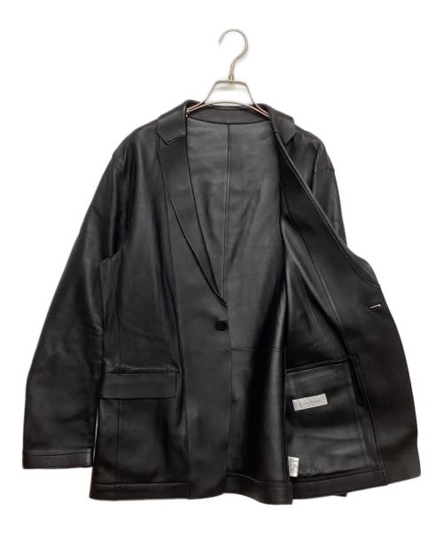 Calvin Klein（カルバンクライン）Calvin Klein (カルバンクライン) ラムレザーテーラードジャケット ブラック サイズ:SIZE 40の古着・服飾アイテム