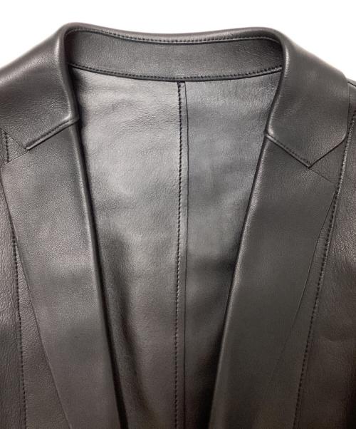 Calvin Klein（カルバンクライン）Calvin Klein (カルバンクライン) ラムレザーテーラードジャケット ブラック サイズ:SIZE 40の古着・服飾アイテム