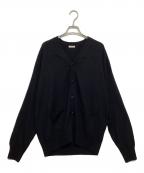 cash & barbaキャッシュアンドバルバ）の古着「カシミヤ エルボーパッチ カーディガン」｜ブラック