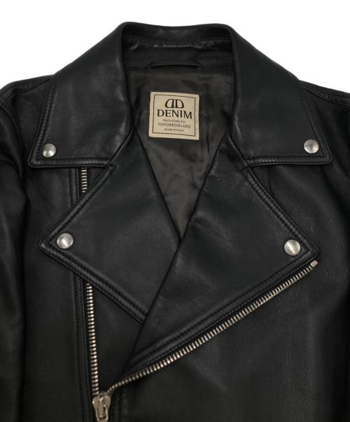 TOMORROW LAND（トゥモローランド）TOMORROW LAND (トゥモローランド) DENIM (デニム) シープレザーダブルライダースジャケット ブラック サイズ:SIZE 44の古着・服飾アイテム