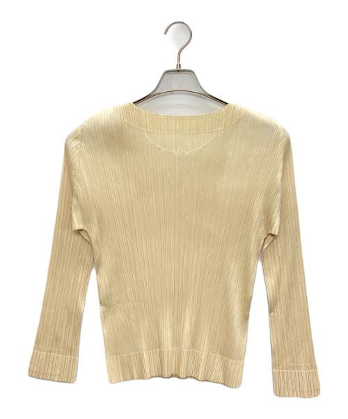 PLEATS PLEASE（プリーツプリーズ）PLEATS PLEASE (プリーツプリーズ) Uネックプリーツカットソー ベージュ サイズ:SIZE 4の古着・服飾アイテム