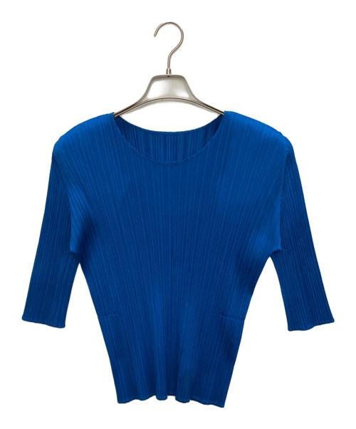PLEATS PLEASE（プリーツプリーズ）PLEATS PLEASE (プリーツプリーズ) プリーツカットソー ブルー サイズ:SIZE 4の古着・服飾アイテム