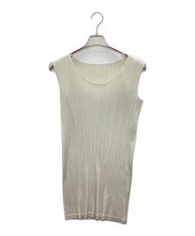 PLEATS PLEASE（プリーツプリーズ）の古着「ノースリーブプリーツワンピース」｜グレー